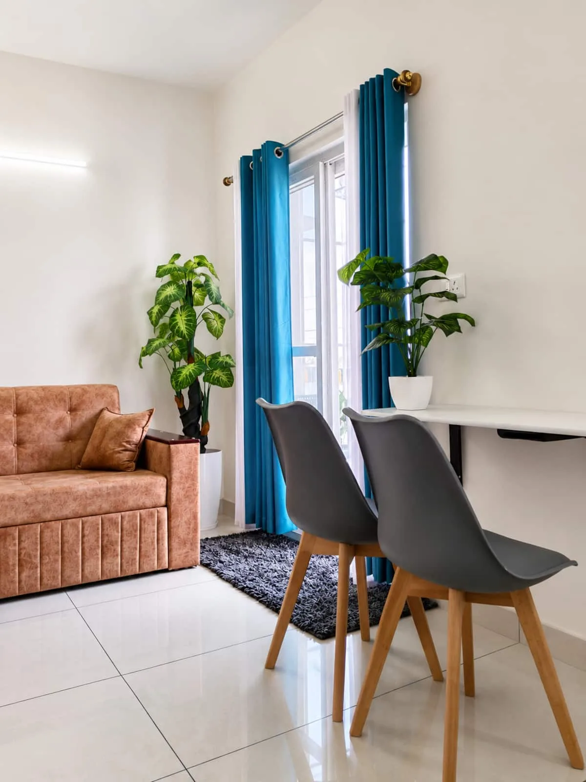 Modern minimalist living space with plants 1