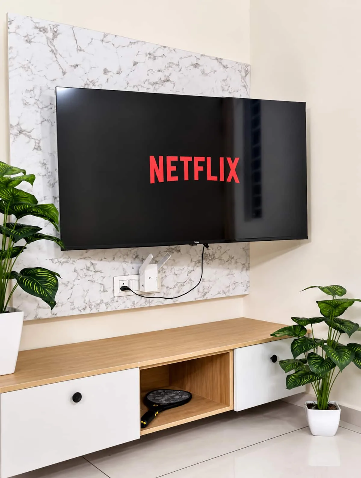 Modern minimalist living room setup